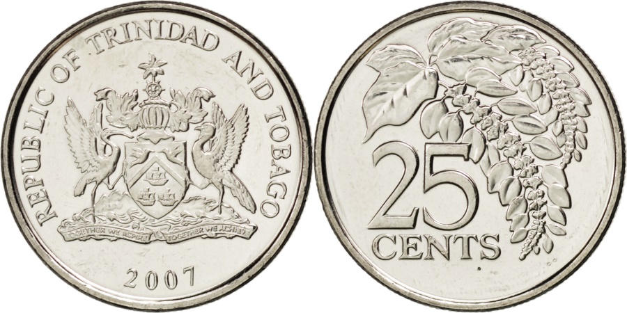 Trinidad Tobago 25 Cents 07 Km 32 Copper Nickel 3 46