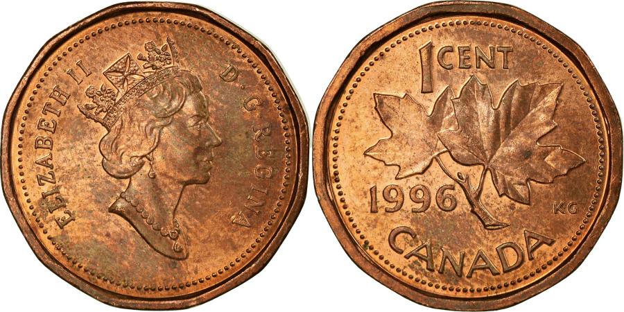 World Coins - Coin, Canada, Elizabeth II, Cent, 1996, Royal Canadian Mint, Ottawa,