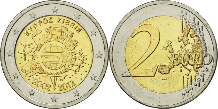 Cyprus 2 Euro €uro 2002 2012 2012 Bi Metallic European Coins