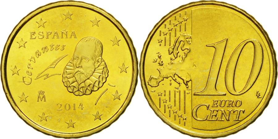 Spain, 10 Euro Cent, 2014, , Brass | European Coins