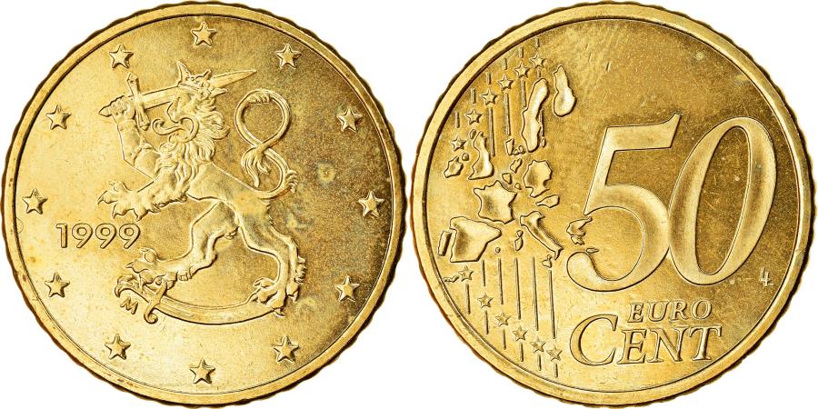 Finland, 50 Euro Cent, 1999, , Brass, KM:103 | European Coins