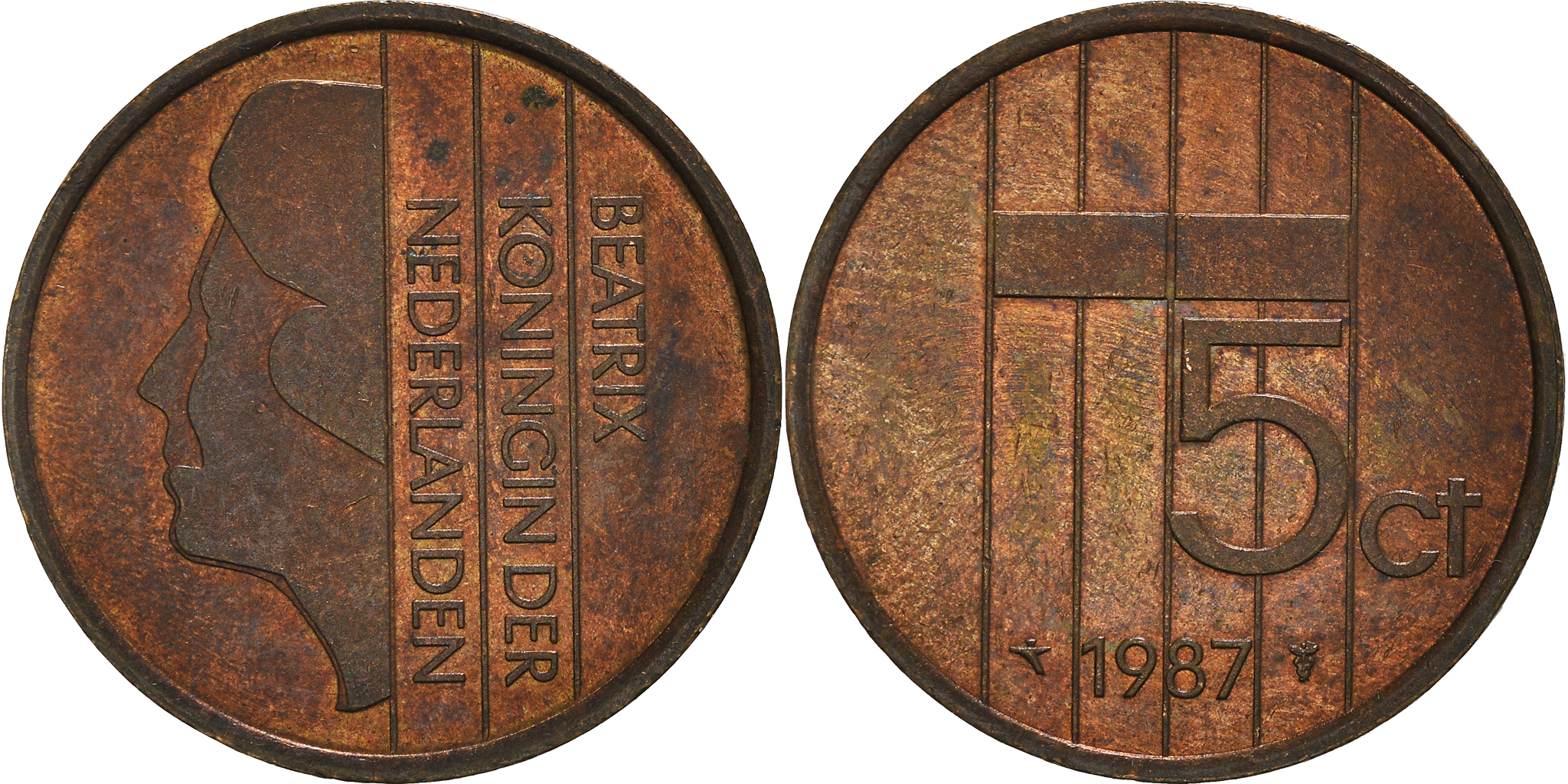 Coin, Netherlands, Beatrix, 5 Cents, 1987, , Bronze, KM:202 | European Coins