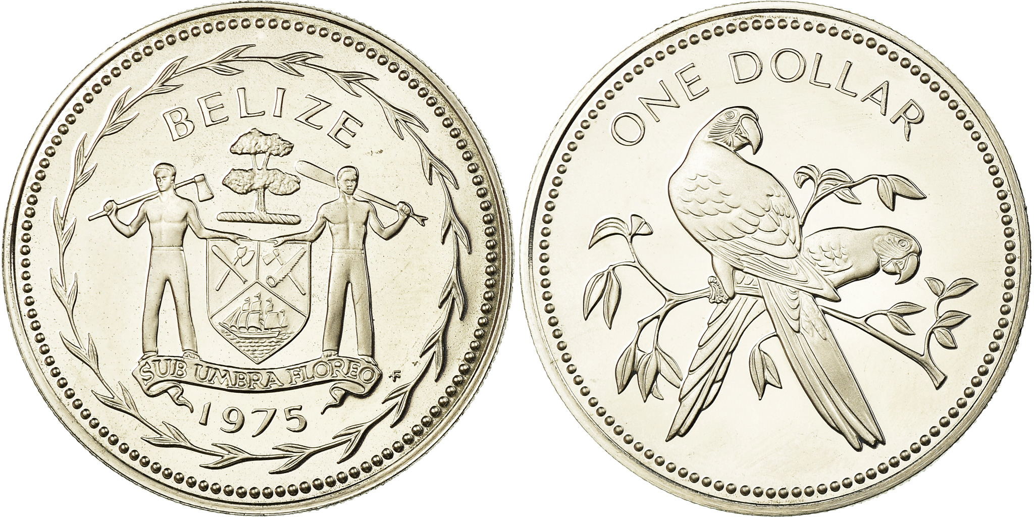 Coin, Belize, Dollar, 1975, Franklin Mint, Proof, , Copper-nickel Coin, Belize, Dollar, 1975, Franklin Mint, Proof, , Copper-nickel