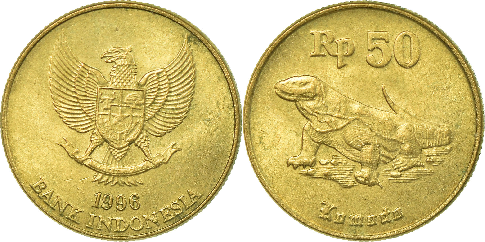 Coin, Indonesia, 50 Rupiah, 1996, , Aluminum-Bronze, KM:52 | Asian and ...