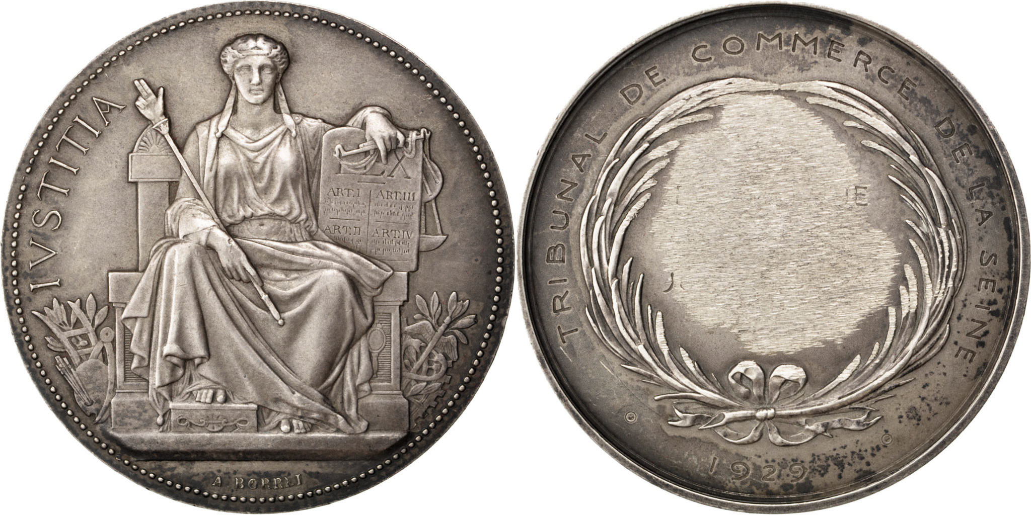 France, Medal, French Third Republic, 1929, Silver, Borrel