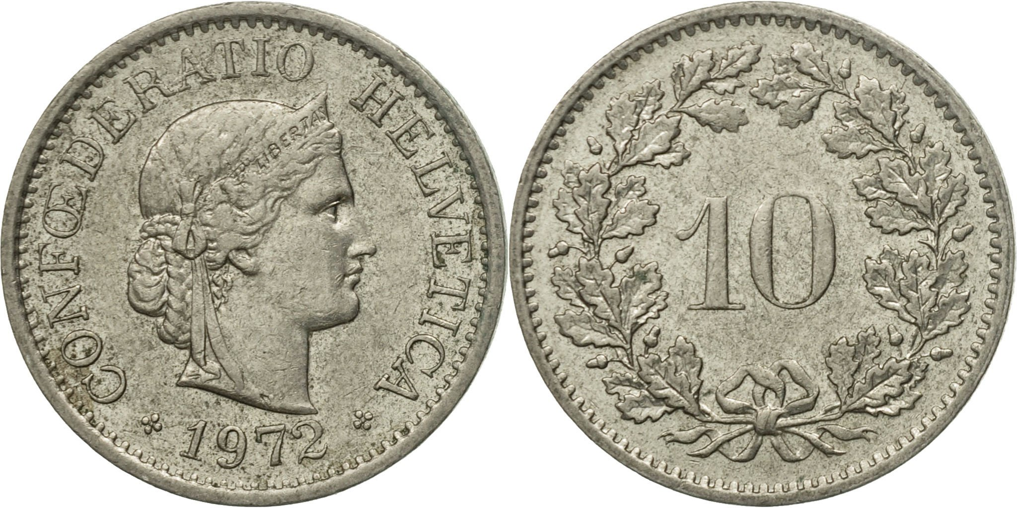 Coin, Switzerland, 10 Rappen, 1972, Bern, , Copper-nickel, KM:27