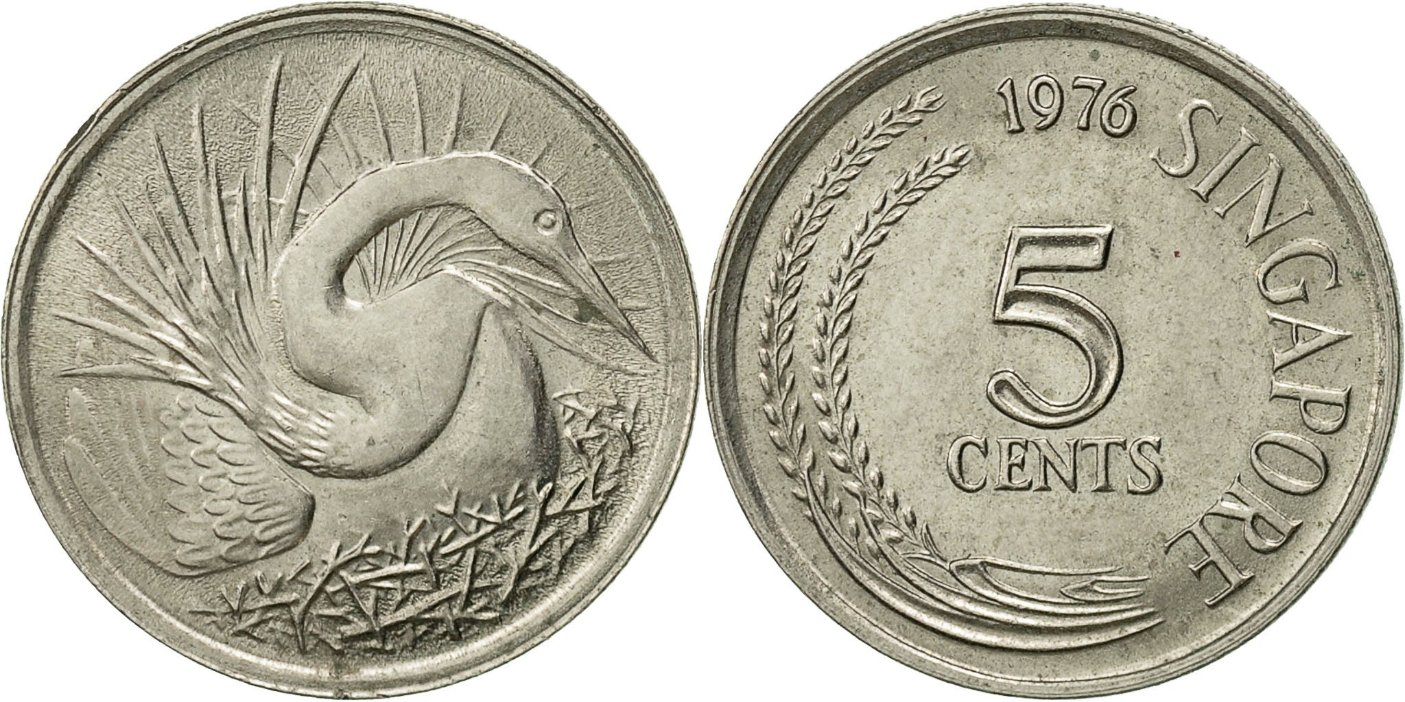 【5/14まで限定】CYE 5/31 1部 ツーショ ミヌク Singapore, 5 Cents, 1976, Singapore Mint, , Copper-nickel, KM:2