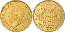 World Coins - Coin, Monaco, Rainier III, 20 Francs, Vingt, 1951, , Aluminum-Bronze