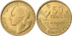 World Coins - France, 50 Francs, Guiraud, 1951, Beaumont - Le Roger, Aluminum-Bronze