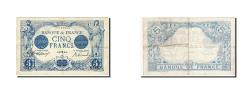 World Coins - Banknote, France, 5 Francs, 5 F 1912-1917 ''Bleu'', 1912, AU(55-58)