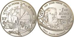 World Coins - France, 1-1/2 Euro, Tour du Monde en 80 Jours, Jules Verne, 2005, Paris, Silver