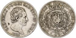 World Coins - Italian States, SARDINIA, Carlo Felice, 5 Lire, 1826, Torino, Silver,