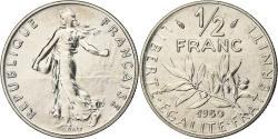 World Coins - France, 1/2 Franc, Semeuse, 1980, Paris, série FDC, Nickel,