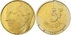 World Coins - Coin, Belgium, Baudouin I, 5 Francs, 1991, Brussels, série FDC,