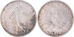 World Coins - Coin, France, Semeuse, Franc, 1911, Paris, , Silver, KM:844.1