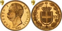 World Coins - Italy, Umberto I, 100 Lire, 1882, Rome, Gold, PCGS, , KM:22