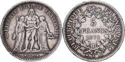 World Coins - France, 5 Francs, Hercule, 1871, Paris, Silver, , Gadoury:745, KM:820.1
