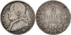 World Coins - Coin, ITALIAN STATES, PAPAL STATES, Pius IX, 2 Lire, 1867, Rome,