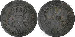 World Coins - Cayenne colony, Louis XVI, 2 Sous, 1789, Paris, Billon, , KM:1