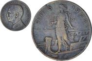 World Coins - ITALIAN STATES, George VI, 5 Centisimi, 1908, Rome, , Bronze, KM:42