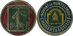 World Coins - France, timbre-monnaie 5 centimes, Nougat de Montélimar Chabert & Guillot