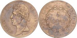 World Coins - Martinique and Guadeloupe, Charles X, 5 Centimes, 1827, La Rochelle, Bronze