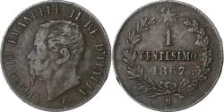 World Coins - Italy, Vittorio Emanuele II, Centesimo, 1867, Milan, Bronze, , KM:1.1