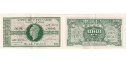 World Coins - France, 1000 Francs, Marianne, Undated (1945), 61D, AU(55-58)