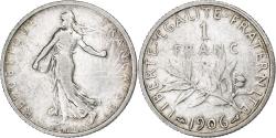 World Coins - France, Franc, Semeuse, 1906, Paris, Silver, , Gadoury:467, KM:844.1
