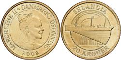 World Coins - Denmark, Margrethe II, 20 Kroner, 2008, Copenhagen, Aluminum-Bronze,