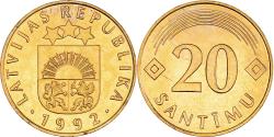 World Coins - Coin, Latvia, 20 Santimu, 1992, , Nickel-brass, KM:22.1