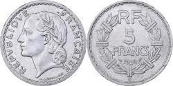 World Coins - France, 5 Francs, Lavrillier, 1945, Beaumont - Le Roger, Aluminum,