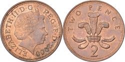 World Coins - Great Britain, Elizabeth II, 2 Pence, 2000, Copper Plated Steel,