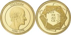 World Coins - France, Medal, Voltaire, Copper Gilt,