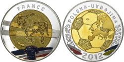 World Coins - France, Medal, Euro de Football, Pologne-Ukraine, 2012, Bimetallic,