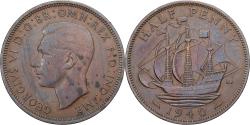 World Coins - Great Britain, George VI, 1/2 Penny, 1940, Bronze, , KM:844
