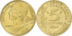 World Coins - France, 5 Centimes, Marianne, 1993, Pessac, Aluminum-Bronze,