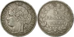 World Coins - Coin, France, Cérès, 5 Francs, 1870, Bordeaux, , Silver, KM:818.2