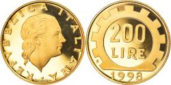 World Coins - Coin, Italy, 200 Lire, 1998, Rome, Proof, , Aluminum-Bronze, KM:105