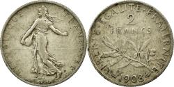 World Coins - Coin, France, Semeuse, 2 Francs, 1908, , Silver, KM:845.1, Gadoury:532