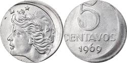 World Coins - Coin, Brazil, 5 Centavos, 1969, planchet error, , Stainless Steel