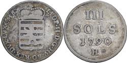 World Coins - Duchy of Luxembourg, Leopold II, 3 Sols, 1790, Billon, , KM:16