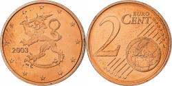 World Coins - Finland, 2 Euro Cent, Proof, 2003, Vantaa, Copper Plated Steel, , KM:99