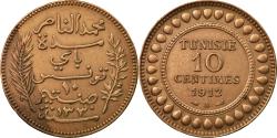 World Coins - Coin, Tunisia, Muhammad al-Nasir Bey, 10 Centimes, 1912, Paris,