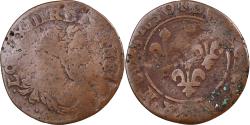 World Coins - France, Louis XIII, Double Tournois, 1640, Copper,