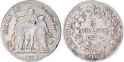 World Coins - Coin, France, Union et Force, 5 Francs, AN 9, Bayonne, Clipped,