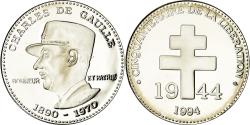 World Coins - France, Medal, Cinquantenaire de La Libération, De Gaulle, 1994, , Silver