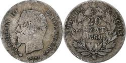 World Coins - France, 20 Centimes, Napoléon III, 1860, Strasbourg, Silver, , KM:778.2