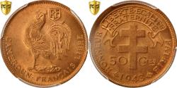 World Coins - Cameroon, 50 Centimes, 1943, Pretoria, PCGS, MS66RD, Bronze, KM:6