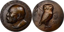World Coins - France, Medal, Georges Clemenceau, 1929, Bronze, Sicard,